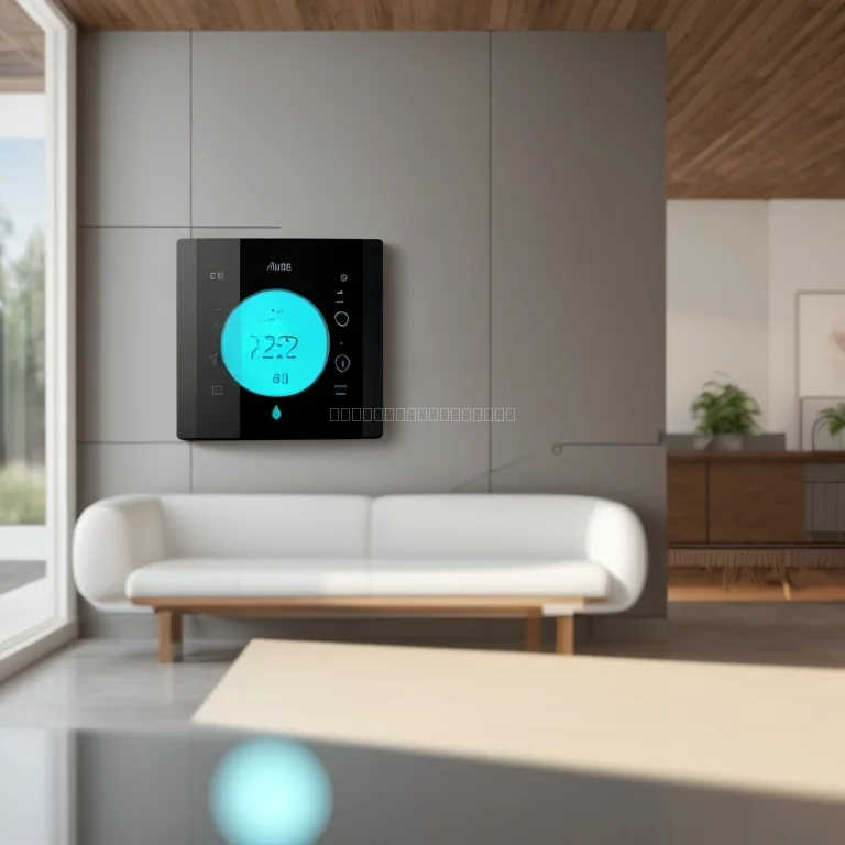 Illustration montrant un thermostat connecté avec intelligence artificielle